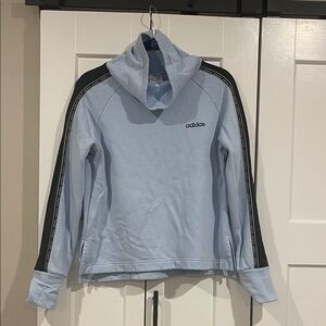 Adidas Sky Blue Hoodie with Black Accents